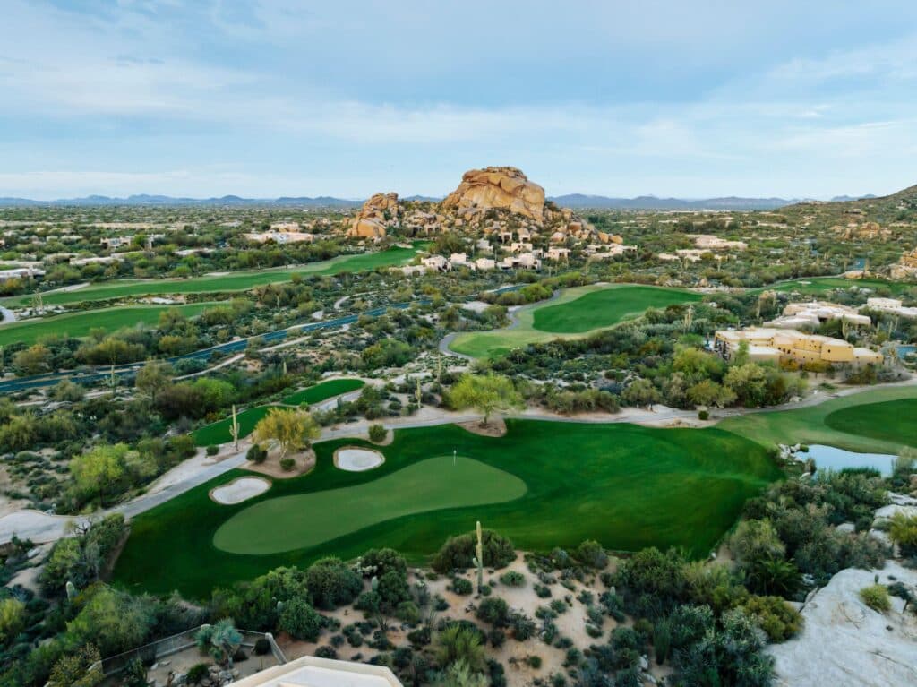 Dramatic boulder formations at The Boulders golf course, fifteen minutes from the estate