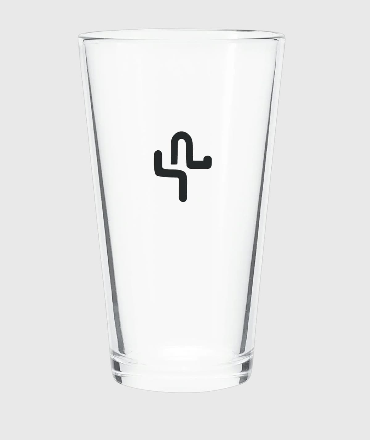 Saguaro Point pint glass etched with the cactus mark