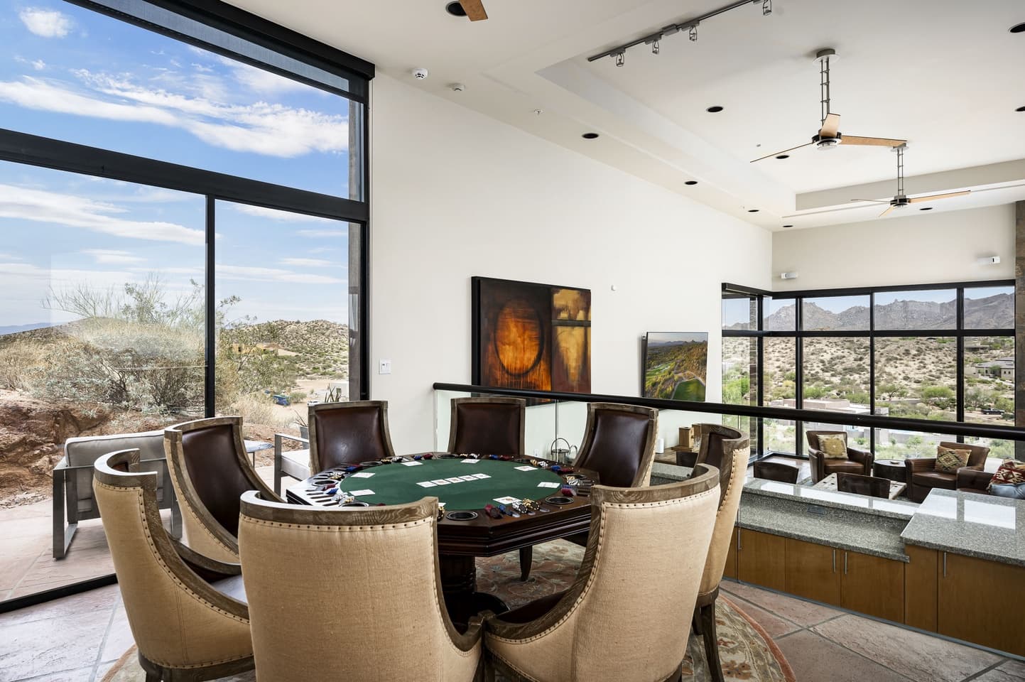 The poker table in the Saguaro Point game room
